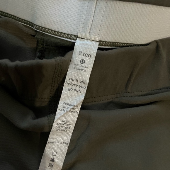 Lululemon Army Green Flared Leggings - Picture 2 of 3